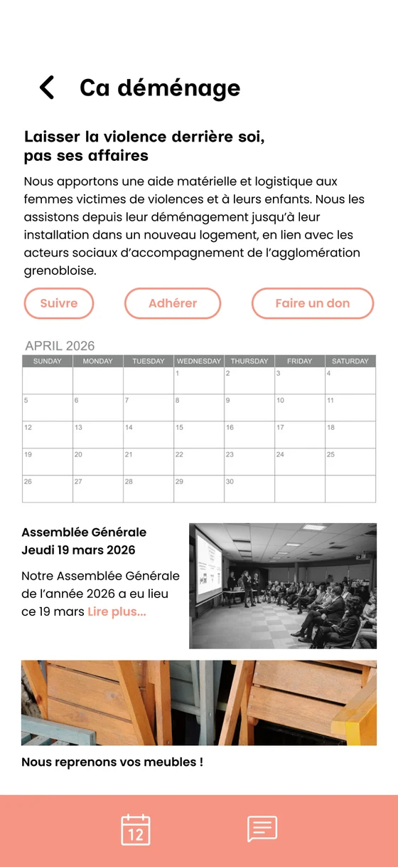Fiche d'une association dans NodAsso : suivre, adhérer, faire un don